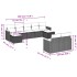 Set de muebles de jardín 9 pzas y cojines ratán sintético