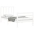 Estructura de cama con cabecero madera maciza blanco 100x200