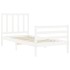 Estructura de cama con cabecero madera maciza blanco 100x200