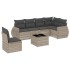Set de sofás de jardín 7 pzas con cojines ratán PE gris