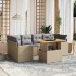Set sofás de jardín 7 piezas y cojines ratán sintético