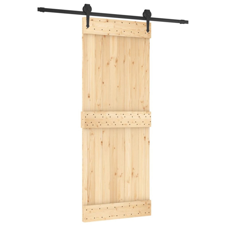 Puerta corredera con herrajes madera maciza de pino 80x210