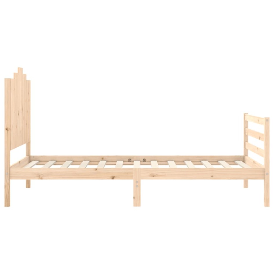 Estructura de cama con cabecero madera maciza 100x200