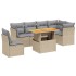 Set sofás de jardín 7 piezas y cojines ratán sintético