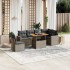 Set de sofás de jardín 7 piezas con cojines ratán PE