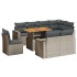Set de muebles de jardín 9 pzas y cojines ratán sintético
