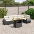 Set de comedor de jardín 7 pzas y cojines ratán sintético