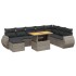 Set de muebles de jardín 9 pzas y cojines ratán sintético
