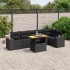 Set de comedor de jardín 7 pzas y cojines ratán sintético
