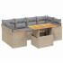 Set sofás de jardín 7 piezas y cojines ratán sintético