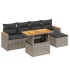 Set de muebles de jardín 6 pzas y cojines ratán sintético