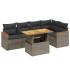 Set de muebles de jardín 6 pzas y cojines ratán sintético