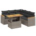 Set de muebles de jardín 6 pzas y cojines ratán sintético
