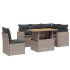 Set de muebles de jardín 6 pzas y cojines ratán sintético