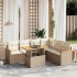 Set sofás de jardín 7 piezas y cojines ratán sintético