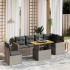 Set de sofás de jardín 7 piezas con cojines ratán PE