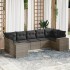 Set de sofás de jardín 7 piezas con cojines ratán PE