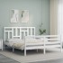 Estructura de cama matrimonio con cabecero madera maciza