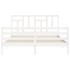 Estructura de cama matrimonio con cabecero madera maciza