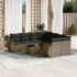 Set de muebles de jardín 9 pzas y cojines ratán sintético