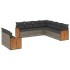 Set de muebles de jardín 9 pzas y cojines ratán sintético