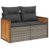 Set de muebles de jardín 9 pzas y cojines ratán sintético
