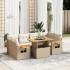 Set sofás de jardín 7 piezas y cojines ratán sintético