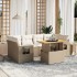 Set sofás de jardín 7 piezas y cojines ratán sintético
