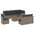 Set de muebles de jardín 9 pzas y cojines ratán sintético