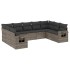 Set de muebles de jardín 9 pzas y cojines ratán sintético
