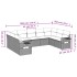 Set de muebles de jardín 9 pzas y cojines ratán sintético