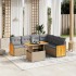 Set sofás de jardín 7 piezas y cojines ratán sintético