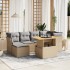 Set sofás de jardín 7 piezas y cojines ratán sintético