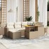Set sofás de jardín 7 piezas y cojines ratán sintético
