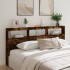 Cabecero de cama con luz LED roble ahumado 200x17x102