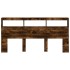 Cabecero de cama con luz LED roble ahumado 200x17x102