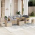 Set sofás de jardín 7 piezas y cojines ratán sintético