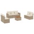 Juego de sofás de jardín con cojines beige 8 pzas ratán