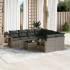 Set de muebles de jardín 9 pzas y cojines ratán sintético