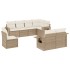 Juego de sofás de jardín con cojines beige 8 pzas ratán