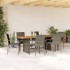 Set comedor jardín 7 pzas y cojines ratán sintético