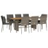 Set comedor jardín 7 pzas y cojines ratán sintético
