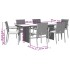 Set comedor jardín 7 pzas y cojines ratán sintético