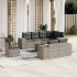 Set de muebles de jardín 9 pzas y cojines ratán sintético