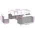 Set de muebles de jardín 9 pzas y cojines ratán sintético