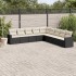 Set de sofás de jardín 8 piezas y cojines ratán sintético