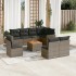 Set de muebles de jardín 9 pzas y cojines ratán sintético