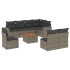 Set de muebles de jardín 9 pzas y cojines ratán sintético