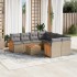 Set de sofás de jardín 9 pzas con cojines ratán sintético