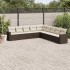 Set de sofás de jardín 9 pzas y cojines ratán sintético